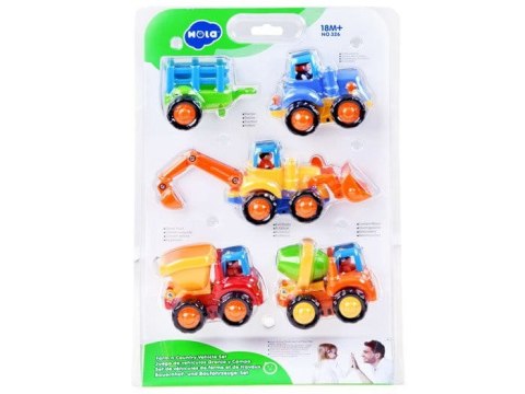 Zestaw - traktor, autko, wywrotka, koparka z napędem