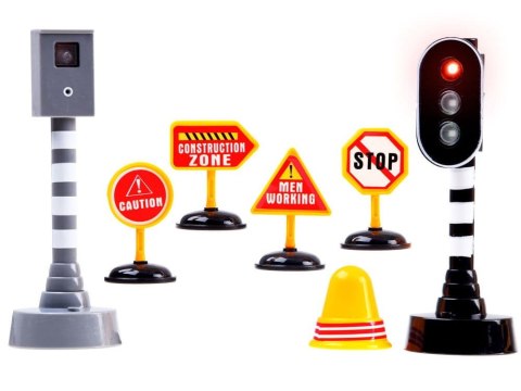Auto Wywrotka, światło dźwięk znaki drogowe