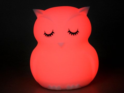 Sowa silikonowa lampka nocna led i pilot