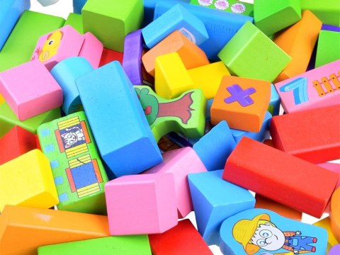 Kolorowe Klocki drewniane sorter farma