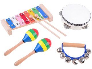 DREWNIANE INSTRUMENTY MUZYCZNE ZESTAW 4w1