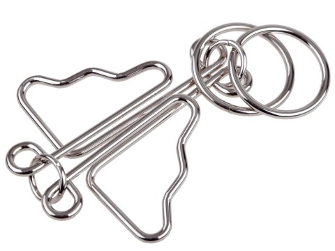 Zakręcona metalowa łamigłówka - puzzle zestaw 4 sztuki