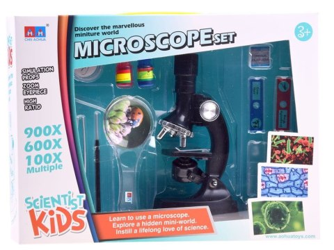 Mikroskop + akcesoria dla młodego naukowca