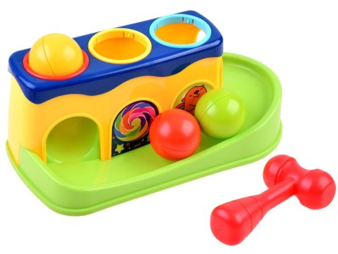 Uderz młotkiem - kolorowy wbijak z piłkami