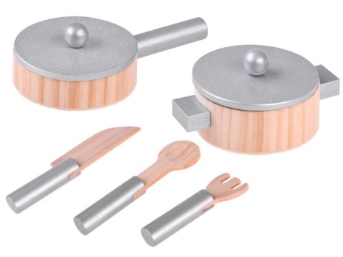 Drewniana KUCHNIA zestaw AGD garnki naczynia