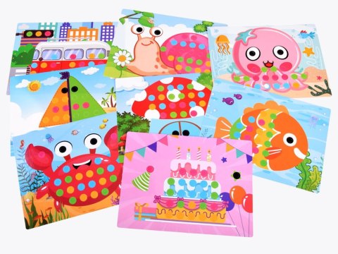 Układanka MOZAIKA kolorowe guziki pinezki