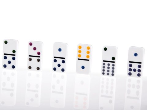 DOMINO gra Mexican Train metalowy kuferek