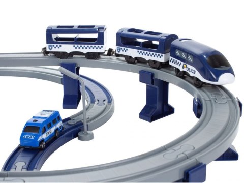 KOLEJKA elektryczna POCIĄG tor POLICJA