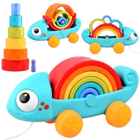 Tęczowy KAMELEON układanka montessori 18m+