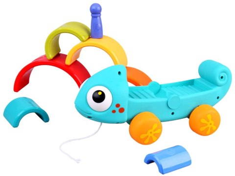 Tęczowy KAMELEON układanka montessori 18m+