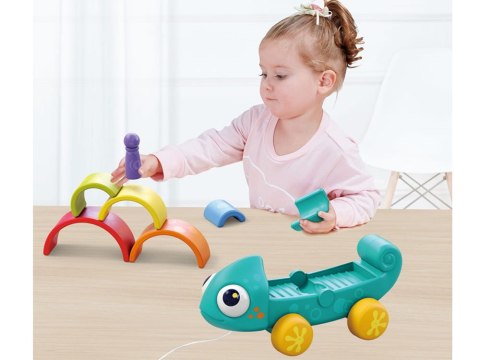 Tęczowy KAMELEON układanka montessori 18m+