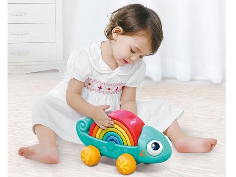 Tęczowy KAMELEON układanka montessori 18m+