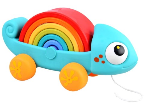 Tęczowy KAMELEON układanka montessori 18m+