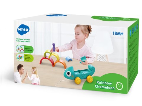 Tęczowy KAMELEON układanka montessori 18m+