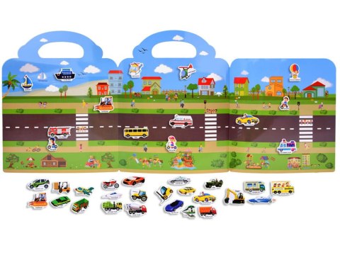 ALBUM KSIĄŻECZKA z naklejkami pojazdy droga