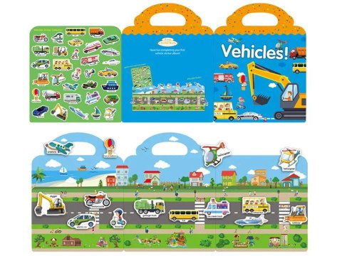 ALBUM KSIĄŻECZKA z naklejkami pojazdy droga