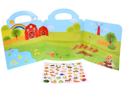 KSIĄŻECZKA ALBUM NAKLEJKI farma zwierzęta warzywa