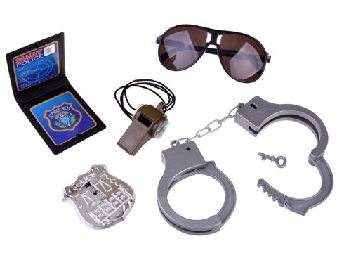 Mały POLICJANT POLICJA pistolet kajdanki odznaka