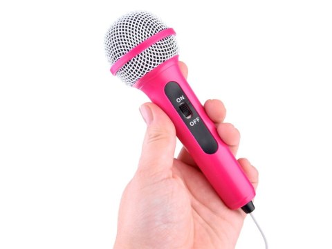 Muzyczny GŁOŚNIK różowy Boombox dla dzieci MIKROFON KARAOKE