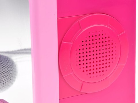 Muzyczny GŁOŚNIK różowy Boombox dla dzieci MIKROFON KARAOKE