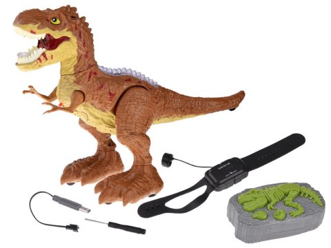 DINOZAUR T-REX sterowany gestem + pilot RC 2w1 zieje ryczy świeci tańczy
