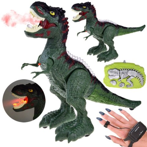 DINOZAUR T-REX sterowany gestem + pilot RC 2w1 zieje ryczy świeci tańczy