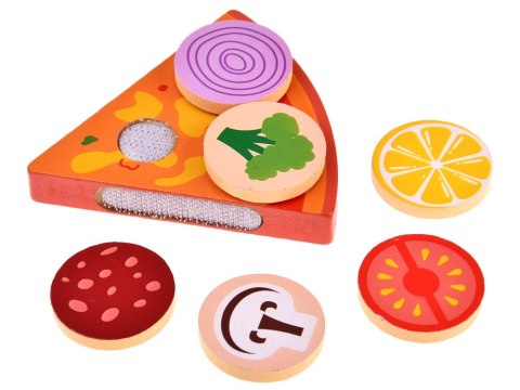 Drewniana PIZZA do krojenia 16,5 cm na rzep + dodatki