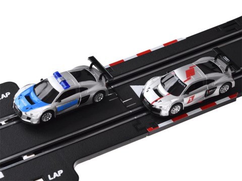 Elektryczny TOR WYŚCIGOWY tor samochodowy RAJD 2 auta AUDI trasa 8m