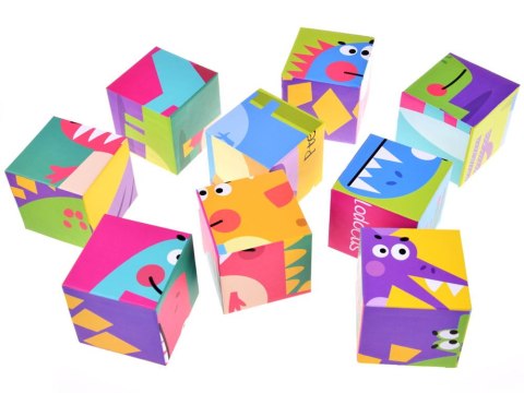 KLOCKI DINOZAURY układanka PUZZLE 6 obrazków
