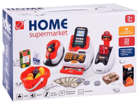 MINI MARKET Kasa Skaner Czytnik kart koszyk sklepowy SKLEP