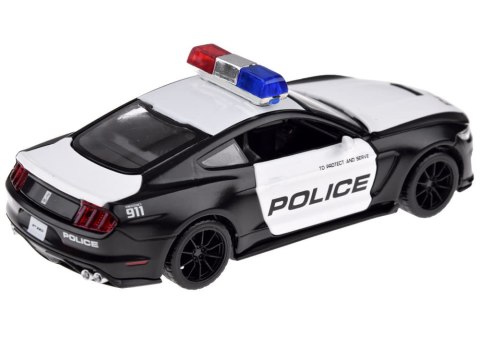 Auto metalowe POLICJA Ford Shelby GT350 skala 1:32 światła koguty