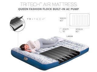 Dwuosobowy materac welurowy Queen 203 x 152 x 30cm Bestway 67836