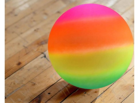 Gumowa kolorowa tęczowa lekka piłka do gry zabawy 9" 23cm dla dzieci