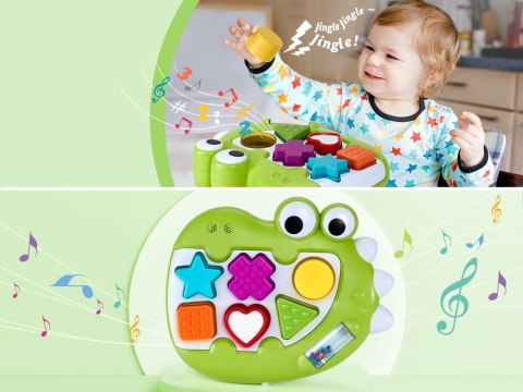 Sorter dinozaur z dźwiękiem i światłem zabawa sensoryczna