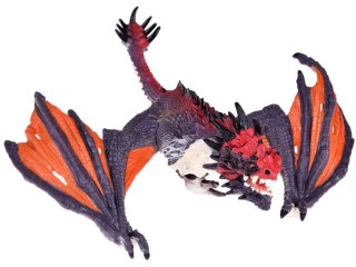 Szaro-pomarańczowy Smok figurka do zabawy 21 cm