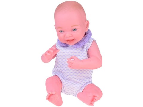 Uśmiechnięta Lalka bobas 40cm laleczka dzidziuś fioletowy sweterek