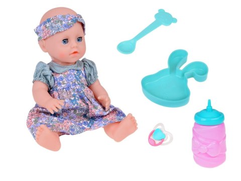 Zestaw Gumowa Lalka BOBAS + akcesoria + pije + sika + rusza oczami