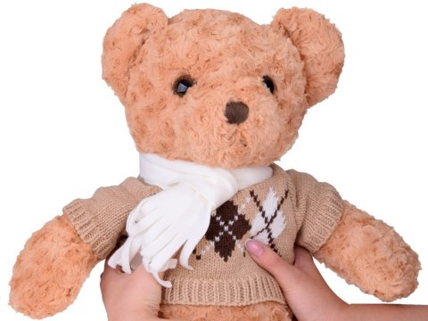 Miś pluszowy mięciutki Niedźwiadek w sweterku i szaliku 60cm