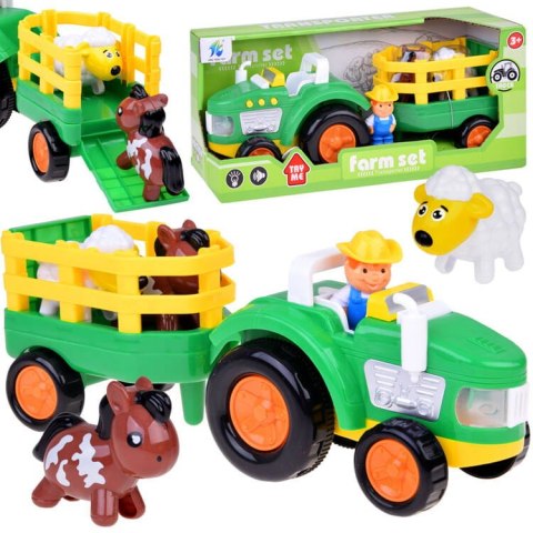 Traktor z przyczepą Farmer i zwierzątka dźwięk + światło