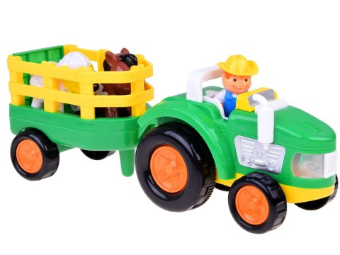 Traktor z przyczepą Farmer i zwierzątka dźwięk + światło