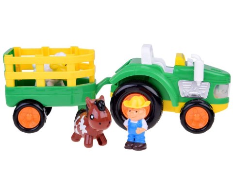 Traktor z przyczepą Farmer i zwierzątka dźwięk + światło