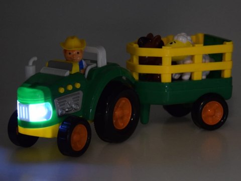 Traktor z przyczepą Farmer i zwierzątka dźwięk + światło