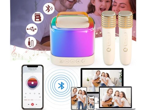 Mikrofony z głośnikiem bezprzewodowy + bluetooth + 2 mikrofony