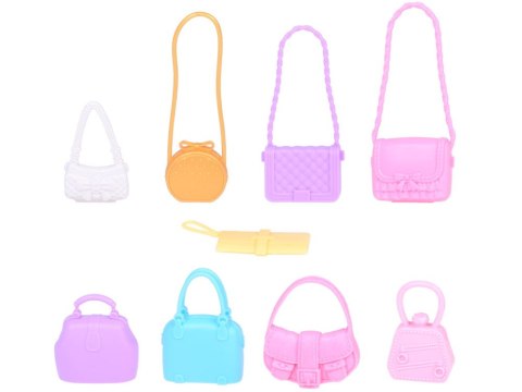 Bogaty zestaw Sukienki Buty Torebki Błyszczące dodatki dla lalki