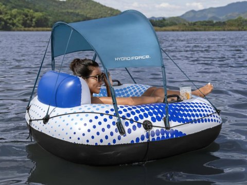 Koło z oparciem daszek dmuchany ponton 123cm Bestway 43725