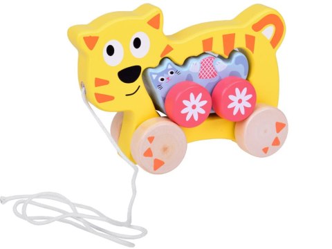 Urocze Kotki 2w1 Kotek drewniany do ciągnięcia rodzinka