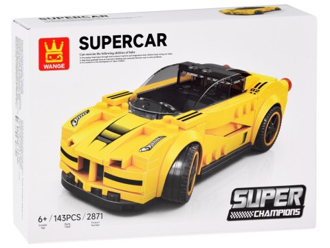 Klocki techniczne Sportowe auto ŻÓŁTE 143-elementy + naklejki