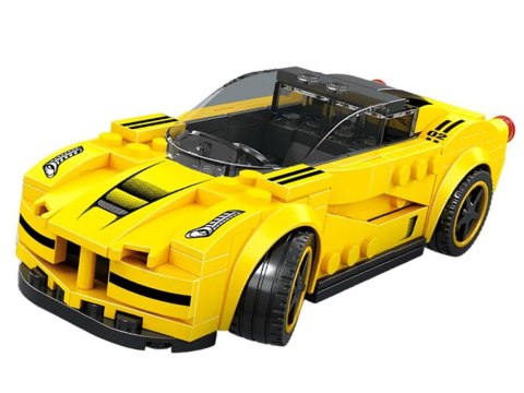 Klocki techniczne Sportowe auto ŻÓŁTE 143-elementy + naklejki