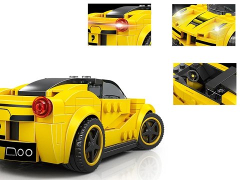 Klocki techniczne Sportowe auto ŻÓŁTE 143-elementy + naklejki