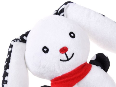 Grzechotka kontrastowa dla niemowlaka z piszczałką KRÓLICZEK